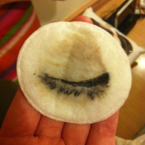 Went to take off my makeup. Rested a remover-soaked cotton pad on my eye for a minute, and...#art
