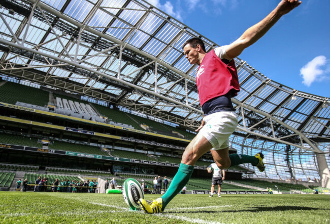 Jonathan Sexton during kicking practice