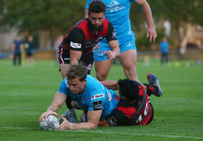 Andrew Trimble scores a try