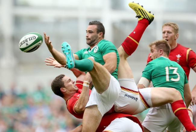 Dave Kearney and Luke Fitzgerald with George North