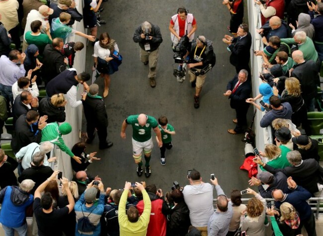 Paul O'Connell with his son Paddy after the game