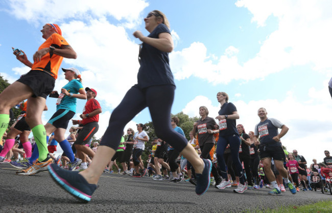 Runners at the start of the fun run