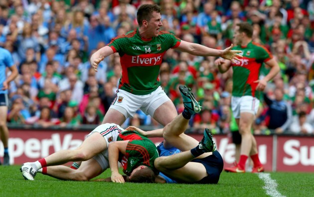 Lee Keegan and Diramuid Connolly clash