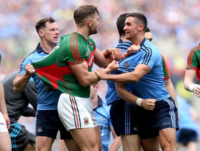 Diarmuid Connolly, James McCarthy and Philly McMahon clash with Aidan OÕShea