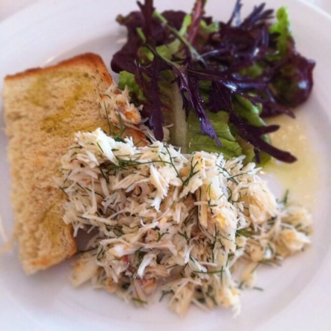 Crab Salad at Glebe Gardens Cafe
