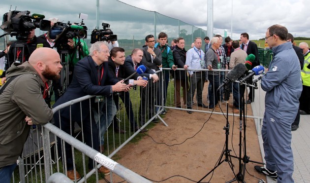 Martin O'Neill speaking to the media after training
