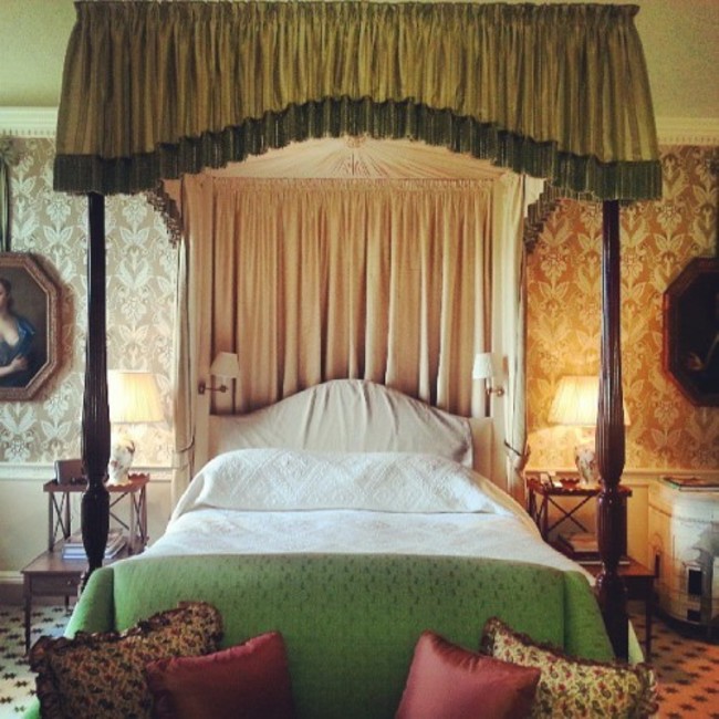 My Downton Abbey room for the night in #ireland. #luxury at Ballyfin.