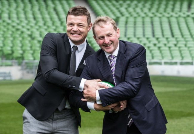 Brian O&Otilde;Driscoll and Enda Kenny TD