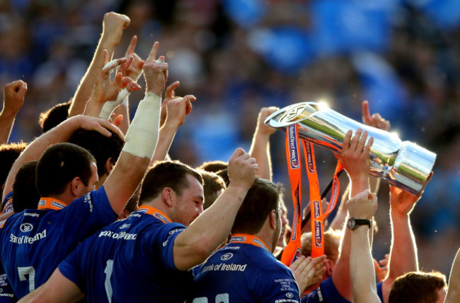 Leinster lift the trophy