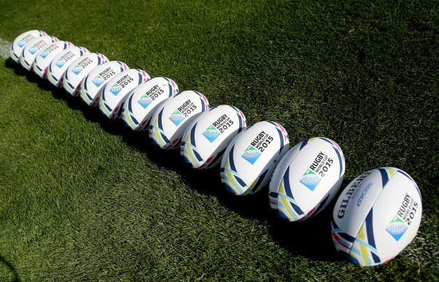 A view of the Rugby World Cup balls