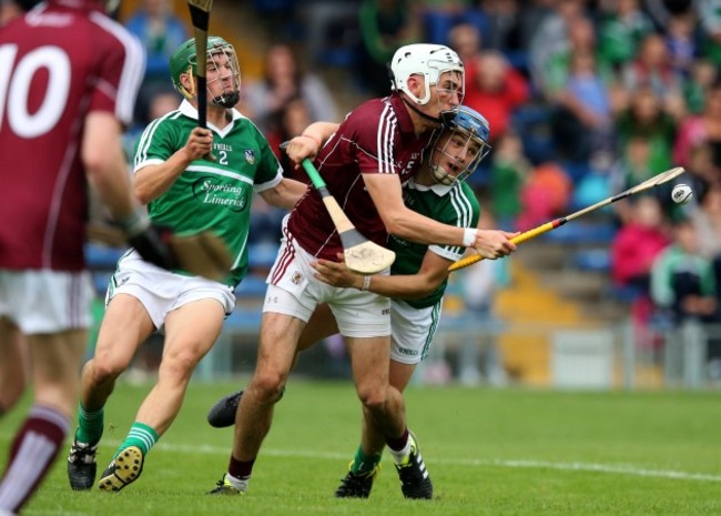 Jason Flynn is fouled by Michael Casey to win a penalty