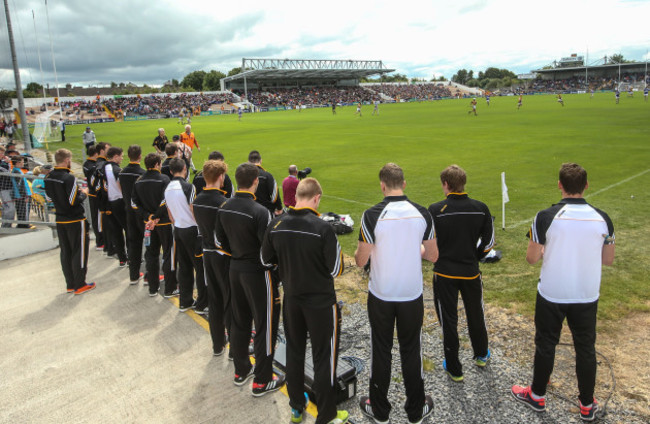 The Kilkenny senior team watch the minor game