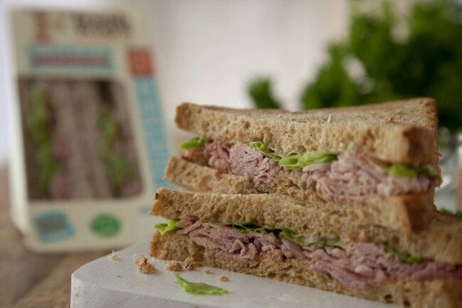 ham and relish on spelt and honey bread