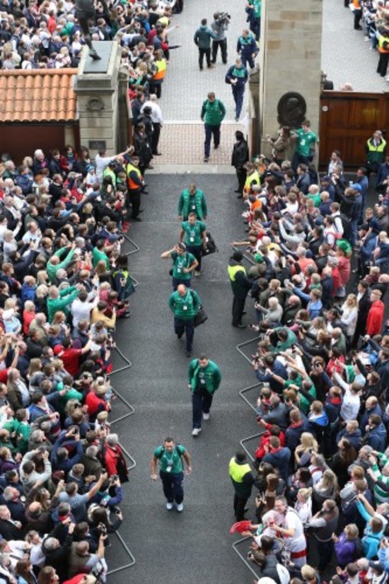 The Ireland team arrive