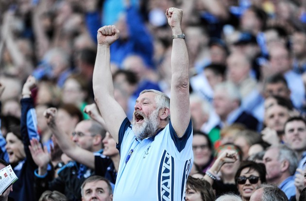 A Dublin supporter celebrates