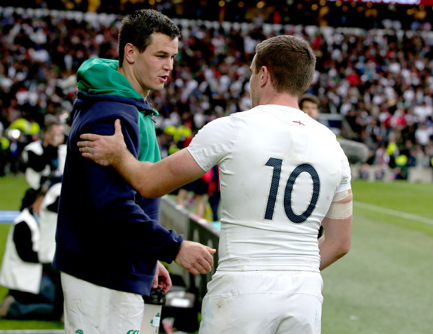Jonathan Sexton with George Ford after the game