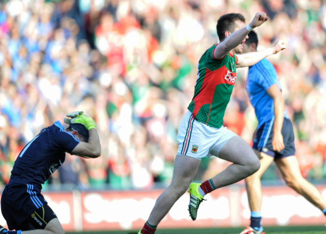 Cillian O'Connor celebrates after scoring a goal