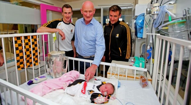 Brian Cody with Joey Holden, Kieran Joyce and baby Grace Mayo