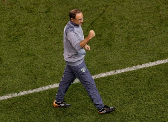 Martin O'Neill celebrates at the final whistle