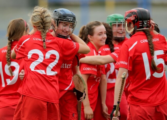 Pamela Mackey and Jennifer Hosford celebrate at the final whistle