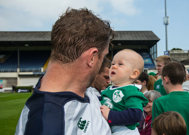 Jamie Heaslip with Ireland supporters