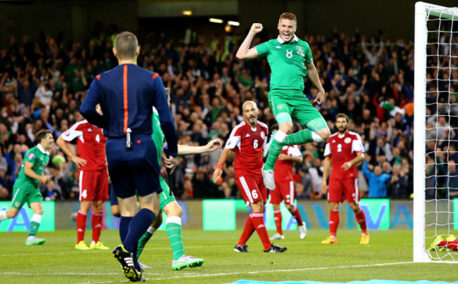 James McCarthy celebrates