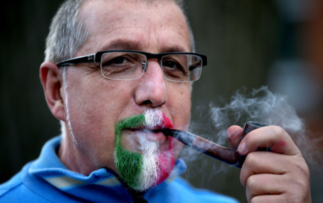 An Italian fan before the game