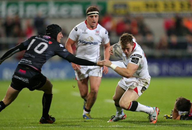 Craig Gilroy is tackled by Sam Davies