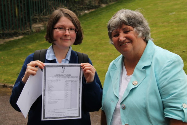 Aislinn Keane-McCarthy with Principal Padraigín Uí Riordáin