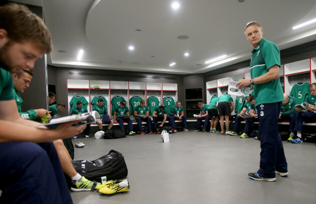 Joe Schmidt with his players