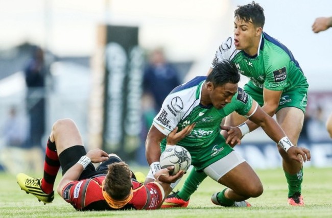 Carl Meyer with Bundee Aki and Rory Parata