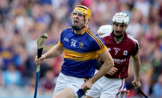 Seamus Callanan celebrates scoring the first goal of the game