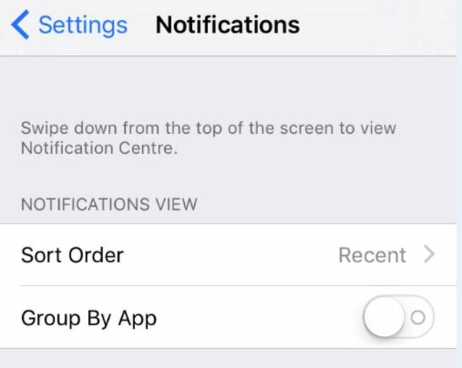 Notifications order