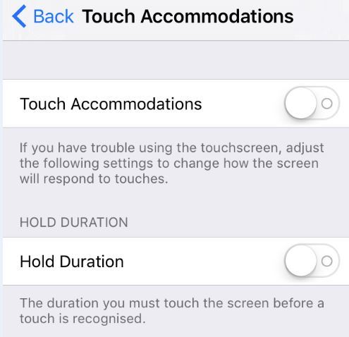 Touch Accommodations