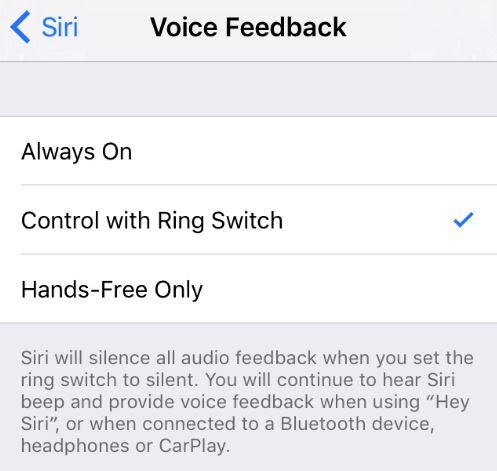 Siri voice off