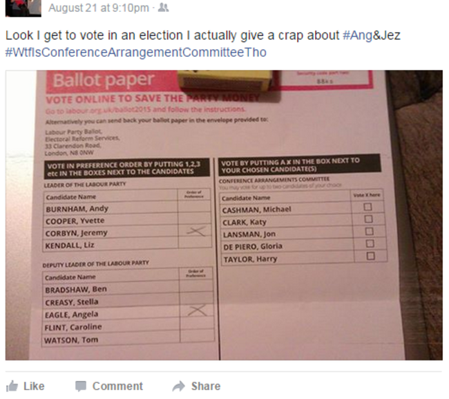 Jeremy Corbyn ballot