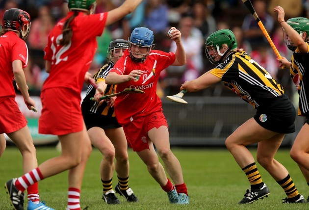 Briege Corkery under pressure from the Kilkenny defence