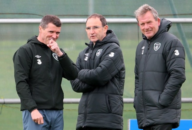 Roy Keane with Martin O'Neill and Steve Walford