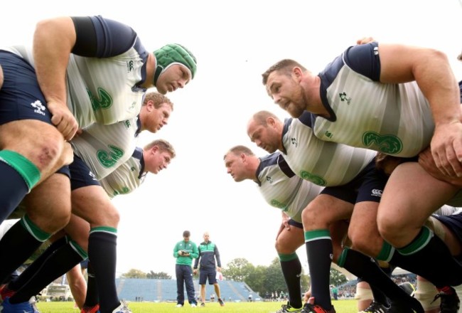 Mike Ross, Sean Cronin, Tadhg Furlong, Nathan White, Rory Best and Cian Healy