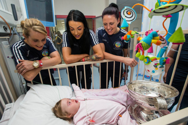 Briege Corkery, Ashling Thompson and Gemma O'Connor with Grace Curtin