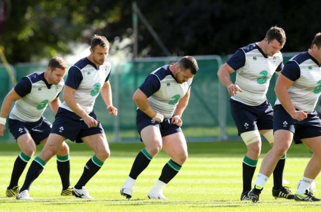 Darren Cave, Tommy Bowe, Cian Healy and Peter O'Mahony