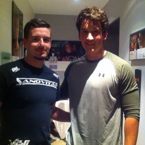 The actor miles teller in the gym my brother works in today! #milesteller #cork #ireland #omg
