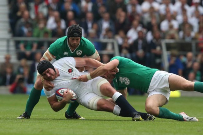 Ben Morgan is tackled by Sean O&Otilde;Brien