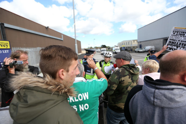 16/9/2015 Garda with anti water protesters outside