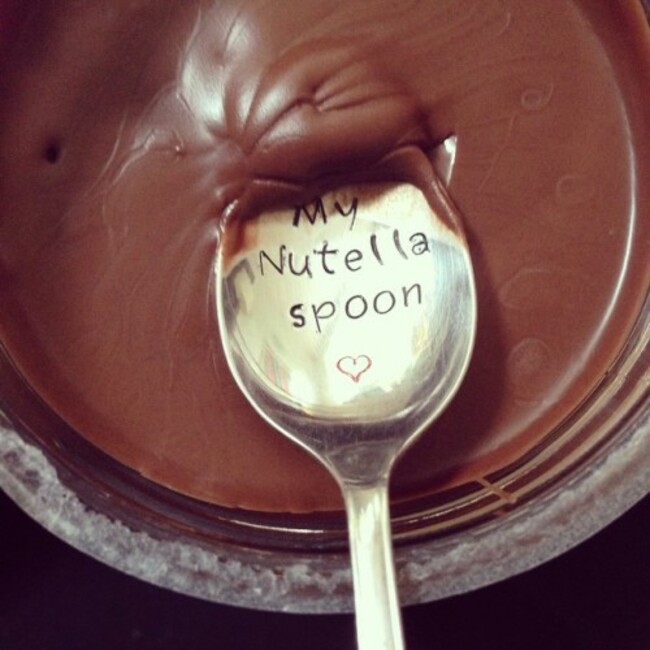 Nice healthy present from Mum #nutellaspoon #nutella #snacking