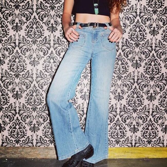 One Black Rose on Instagram: 20% off our new denim flares from today till Sunday Sizes 8 to 12! #denim #flares #bells #seventies #boho #hippie #festival #vintage #sale...