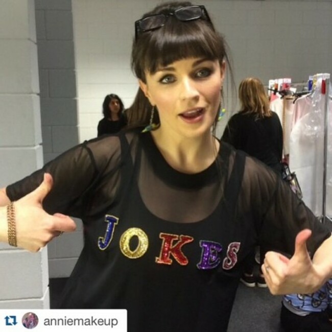 Backstage at the comedy gala the other week with my beloved JOKES top that I washed & it fell apart