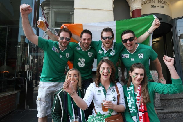 Irish fans before the match