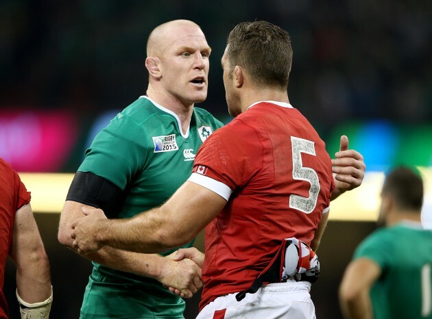 Paul O'Connell with Jamie Cudmore after the game