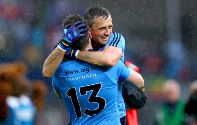 Paddy Andrews and Alan Brogan celebrate